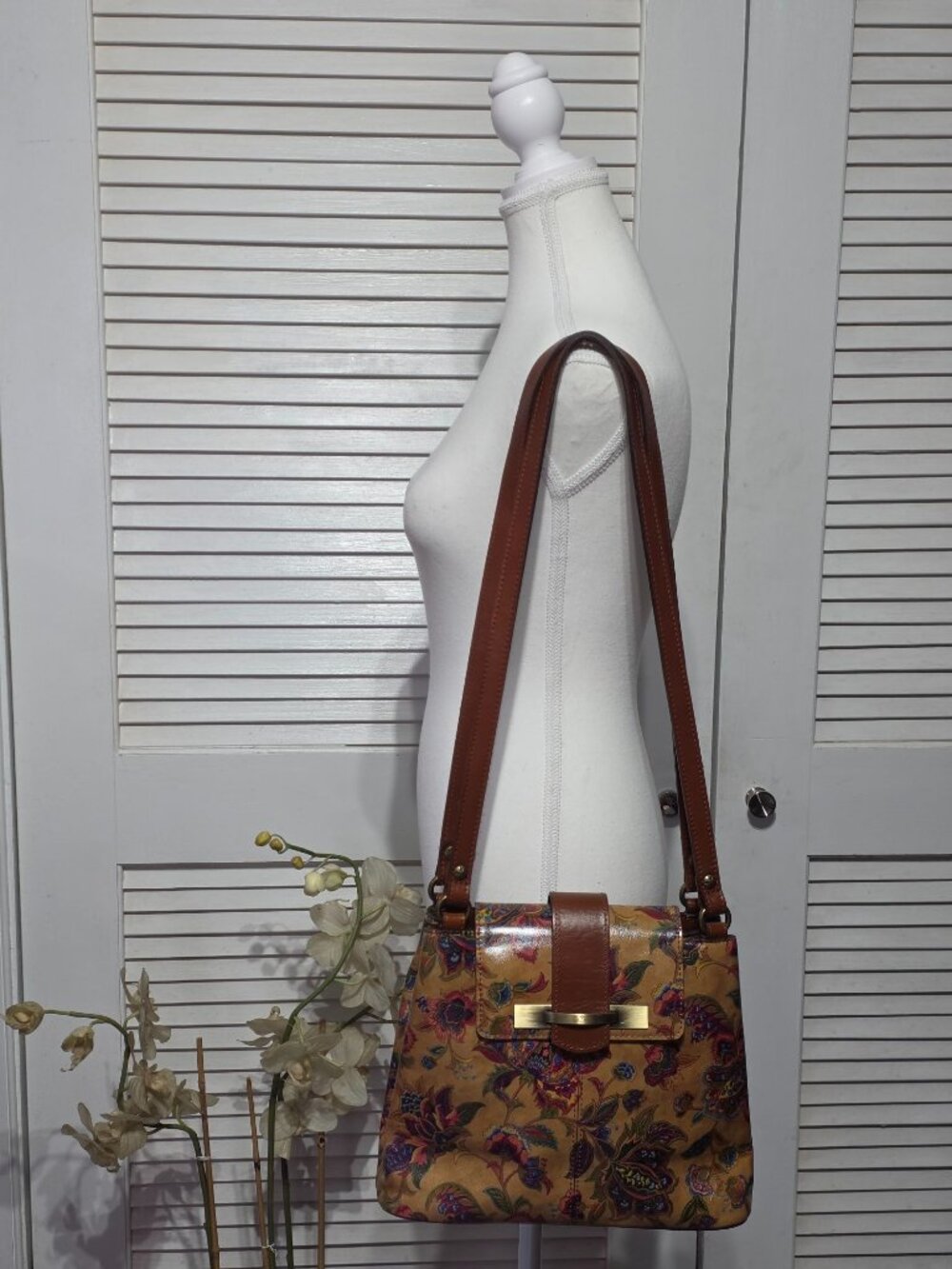 Patricia Nash Women's Multicolor Floral Print Larone Shoulder Bag Size M 3938